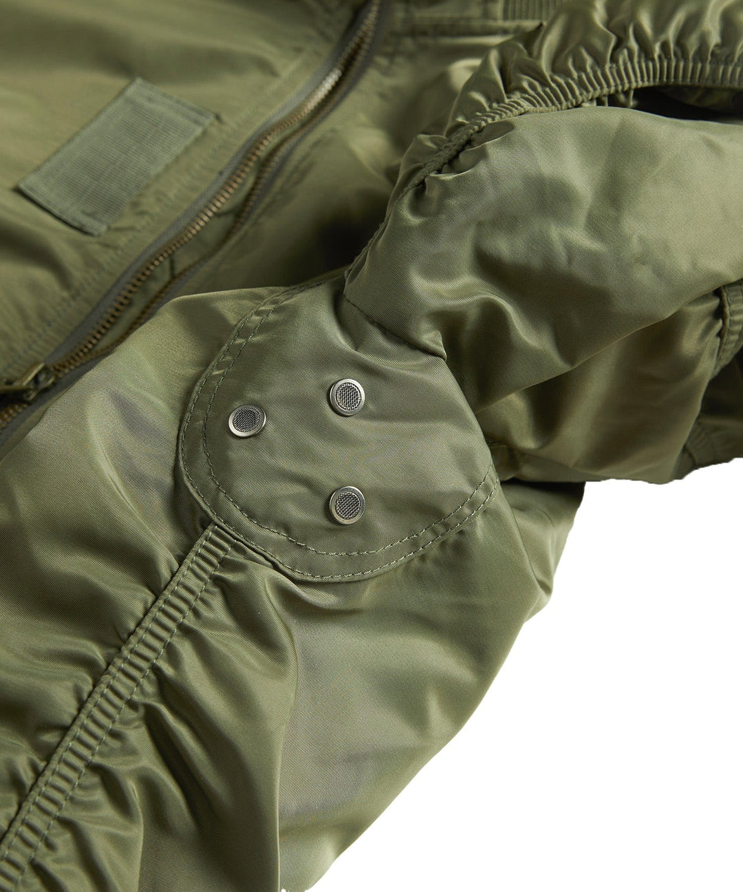 Inside lining of the men's bomber jacket, showing its comfort and quality as a durable outerwear piece.