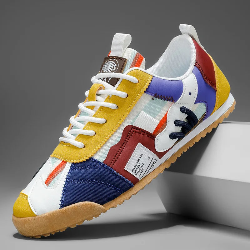 Front view of versatile men's athletic walking shoes with durable toe protection, perfect for everyday utility.