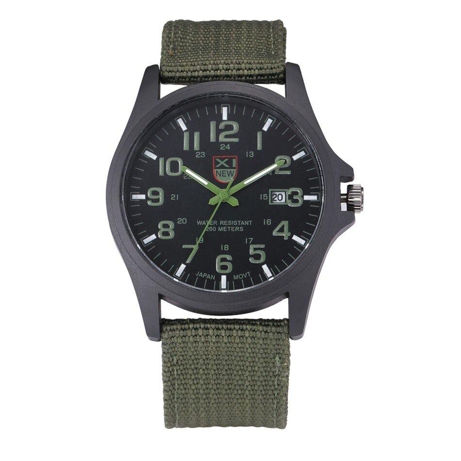 Waterproof men's sports watch featuring a comfortable black silicone strap for outdoor adventures.