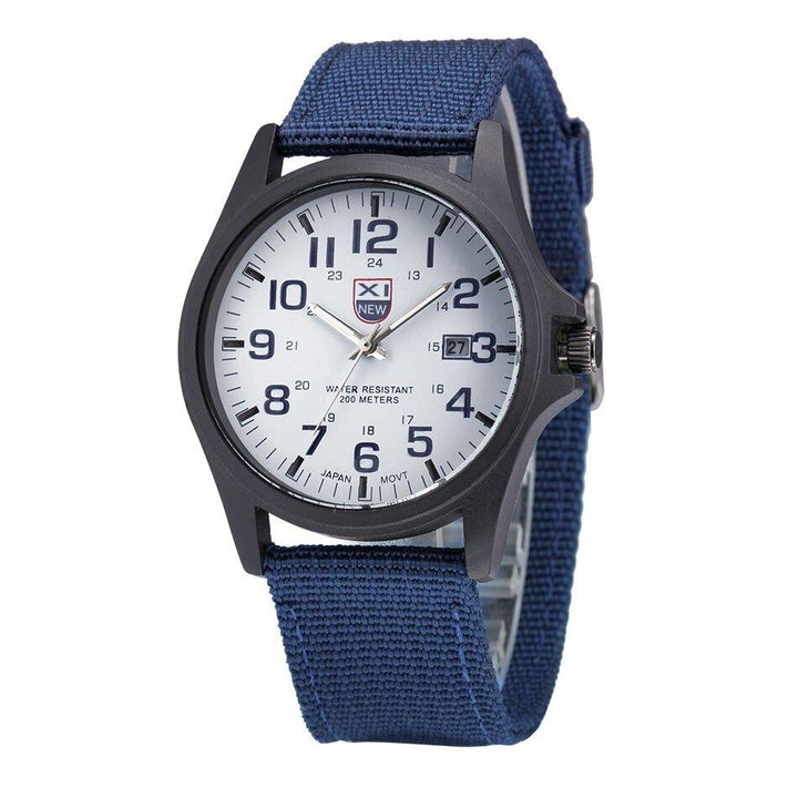 Rugged men's sports watch, highly durable and waterproof, perfect for outdoor activities and adventure.