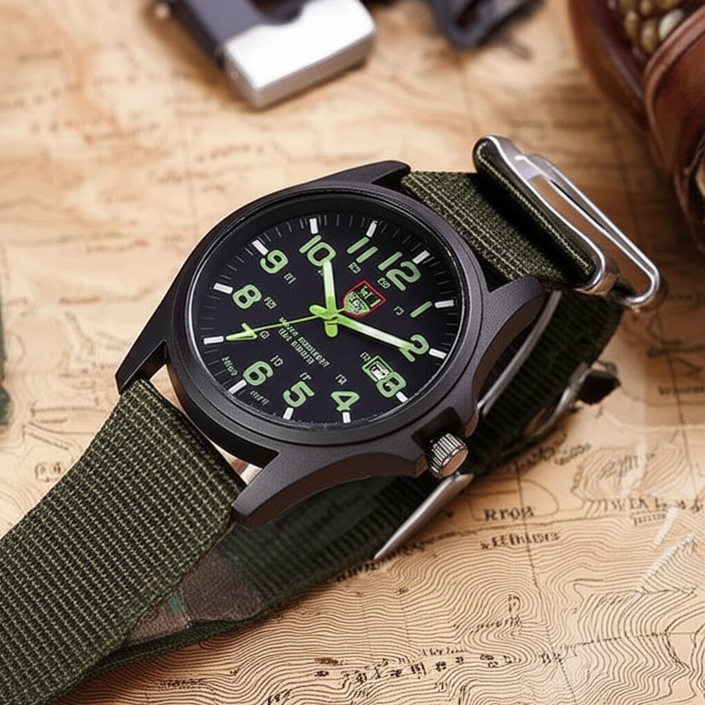 Reliable men's waterproof outdoor watch, built tough with a rugged design and secure buckle.