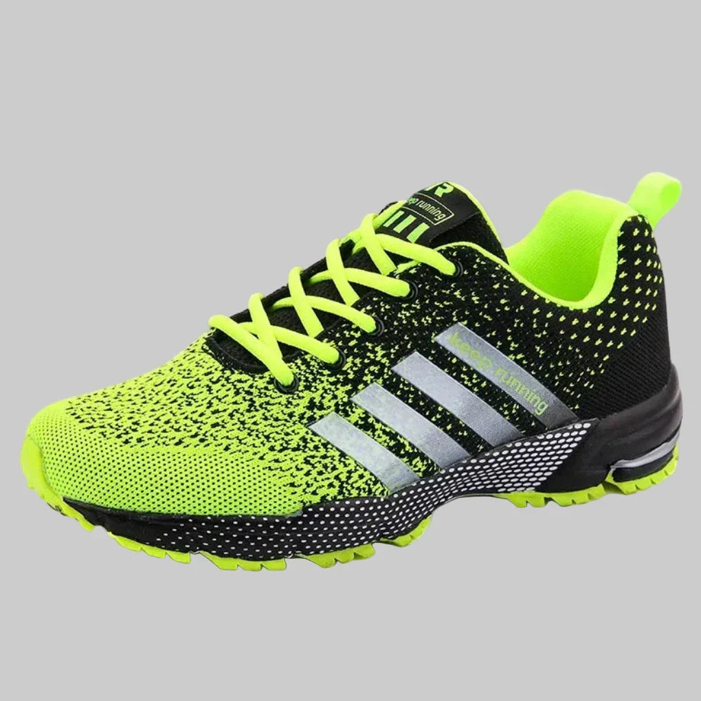 Lace-up men's athletic sneakers, responsive design for running & gym training. Durable performance footwear.