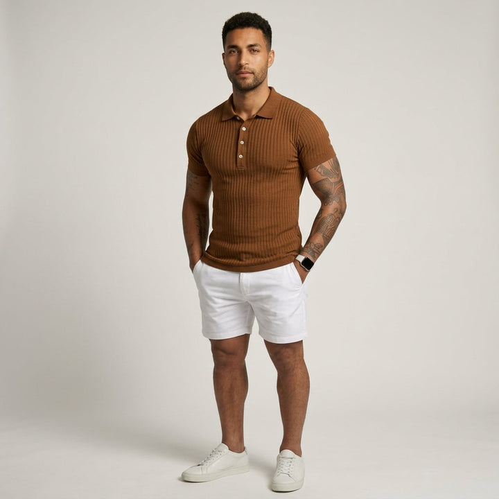 Men's Elevated Style Polo Shirt with tailored fit for smart casual & versatile wear. Everyday comfort, modern fashion.
