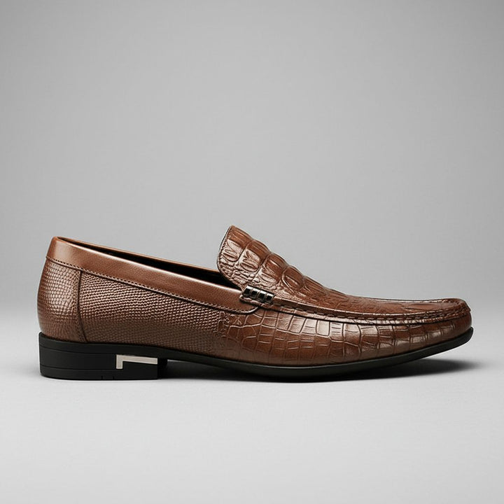 Stylish gentlemen's loafers, embossed design, perfect for effortless smart casual wear.