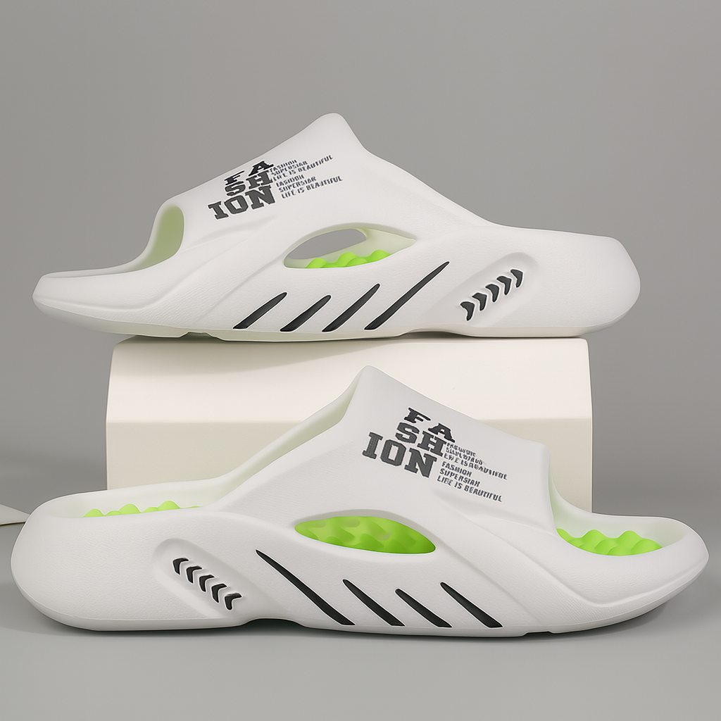 Lightweight men's slide sandals with non-slip sole, perfect for casual summer wear, beach or pool. Ultimate foot comfort.