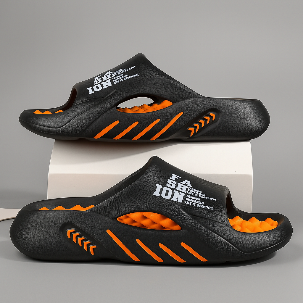 Stylish men's slide sandals offering excellent orthopedic support & comfort. Versatile summer footwear for men.