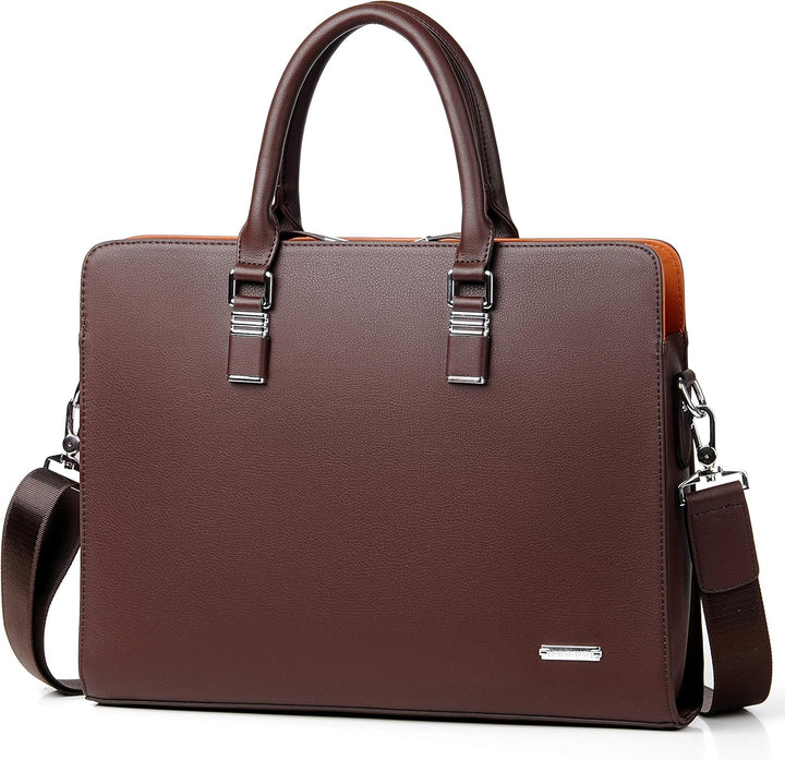 Classic men's genuine leather briefcase, a professional work & laptop accessory for business.