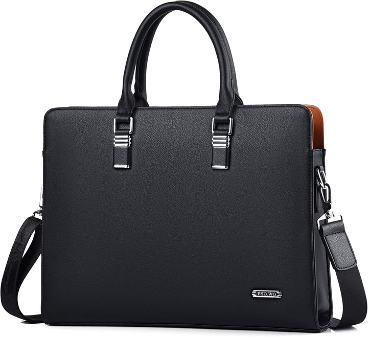 High-quality men's genuine leather business brief, a premium laptop carrying solution.