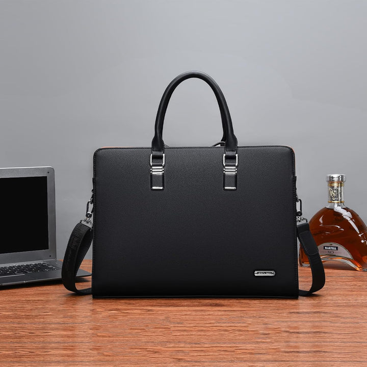 Elegant men's genuine leather business brief, perfect for professionals & daily commute.