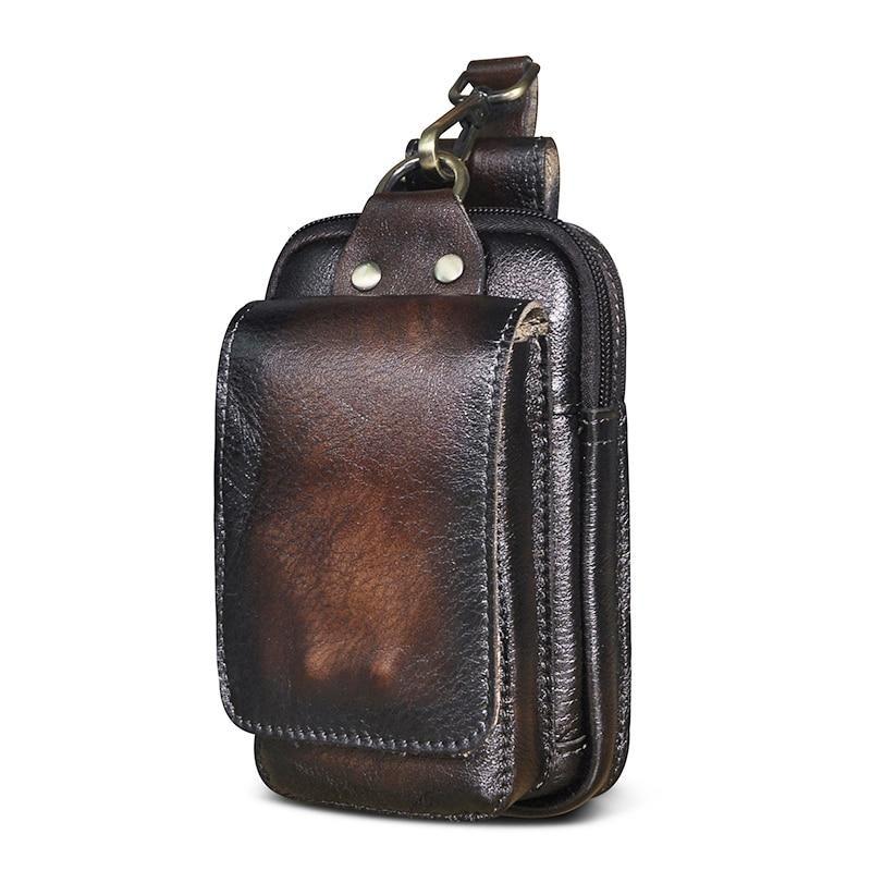 Hands-free men's leather cross-body bag, durable design for modern everyday carry.