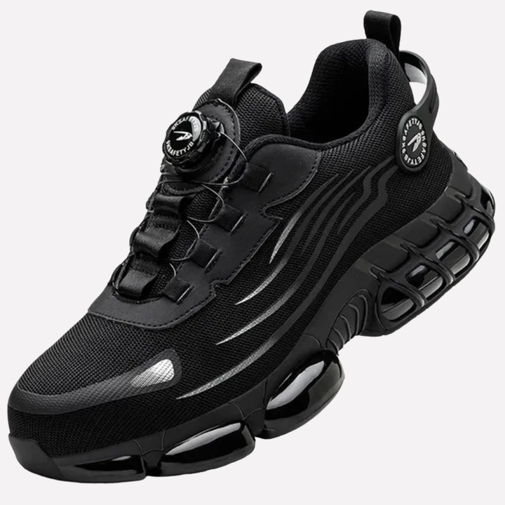 Men's heavy-duty work safety shoes with anti-slip and puncture-resistant features, ideal for construction job sites.
