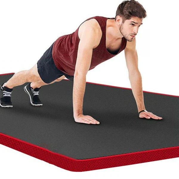 Men's high-density non-slip exercise mat for versatile home & gym workouts. Durable fitness training mat.