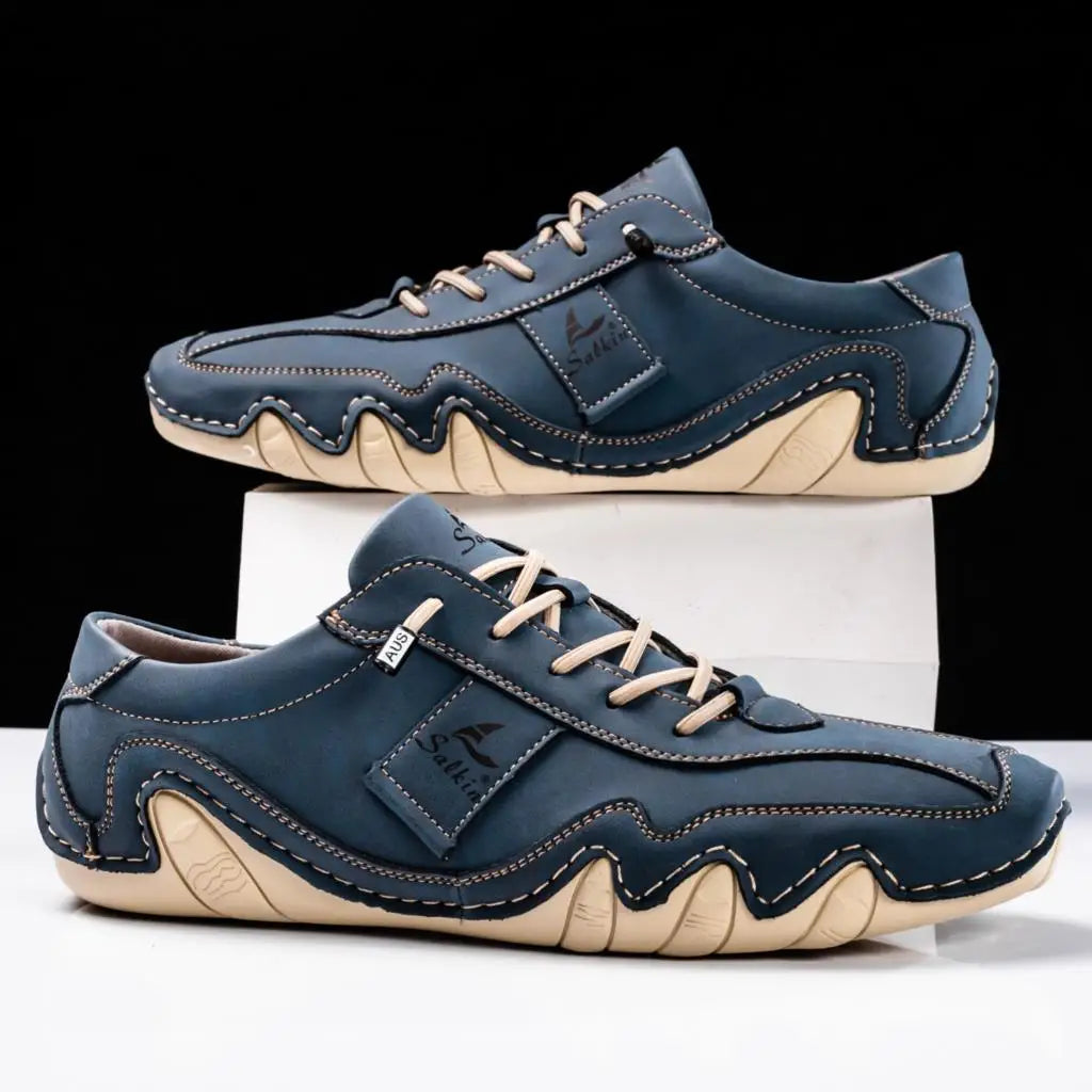 Stylish men's lace-up sneakers, versatile casual walking shoes, perfect for everyday fashion.