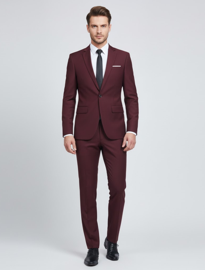 Elegant men's spring suit set, ideal for business attire, wedding outfits, and event wear.