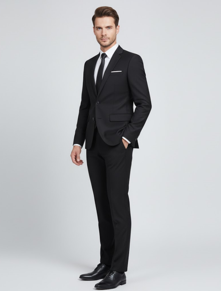 Sharp men's smart casual two-piece suit, a versatile spring fashion choice for various events.