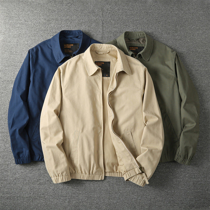 Stylish men's lightweight Dallas jacket, perfect casual everyday outerwear. Essential zipper jacket for spring & fall fashion.