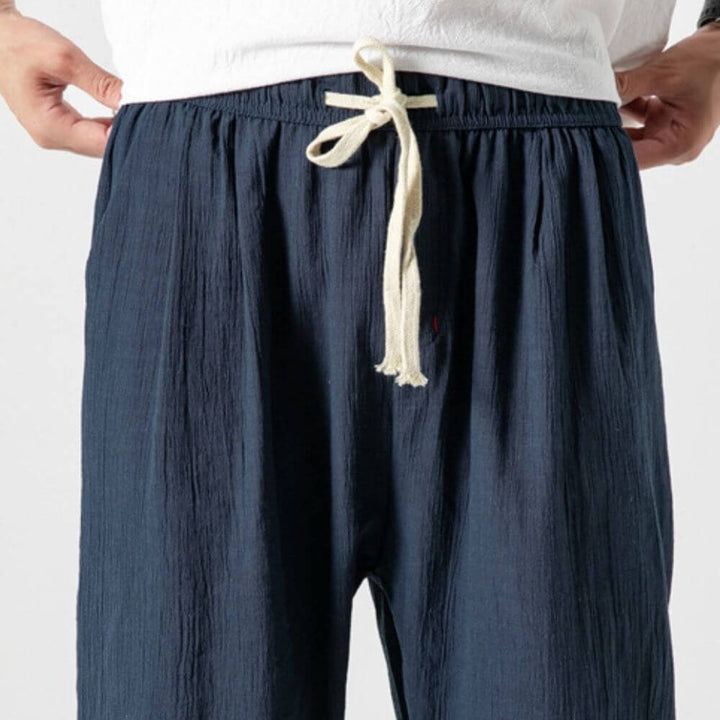 Men's lightweight drawstring joggers, perfect for summer casual wear and comfort.