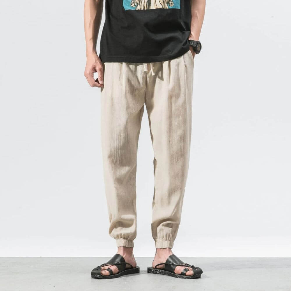 Stylish and comfortable men's joggers with a practical drawstring waistband.