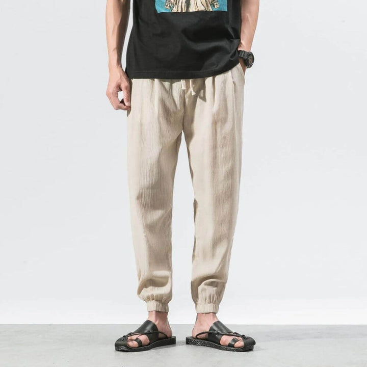 Stylish and comfortable men's joggers with a practical drawstring waistband.