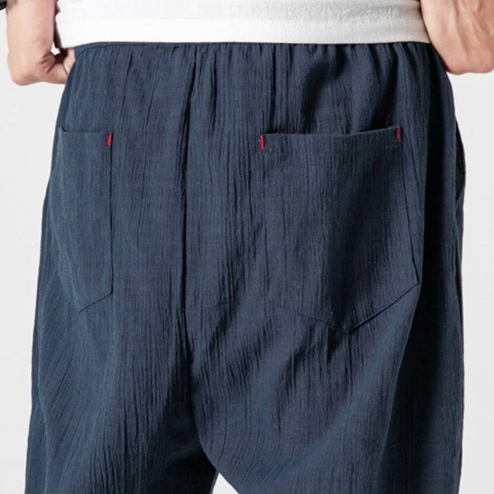 Drawstring men's joggers, offering a relaxed and lightweight fit for fashion.