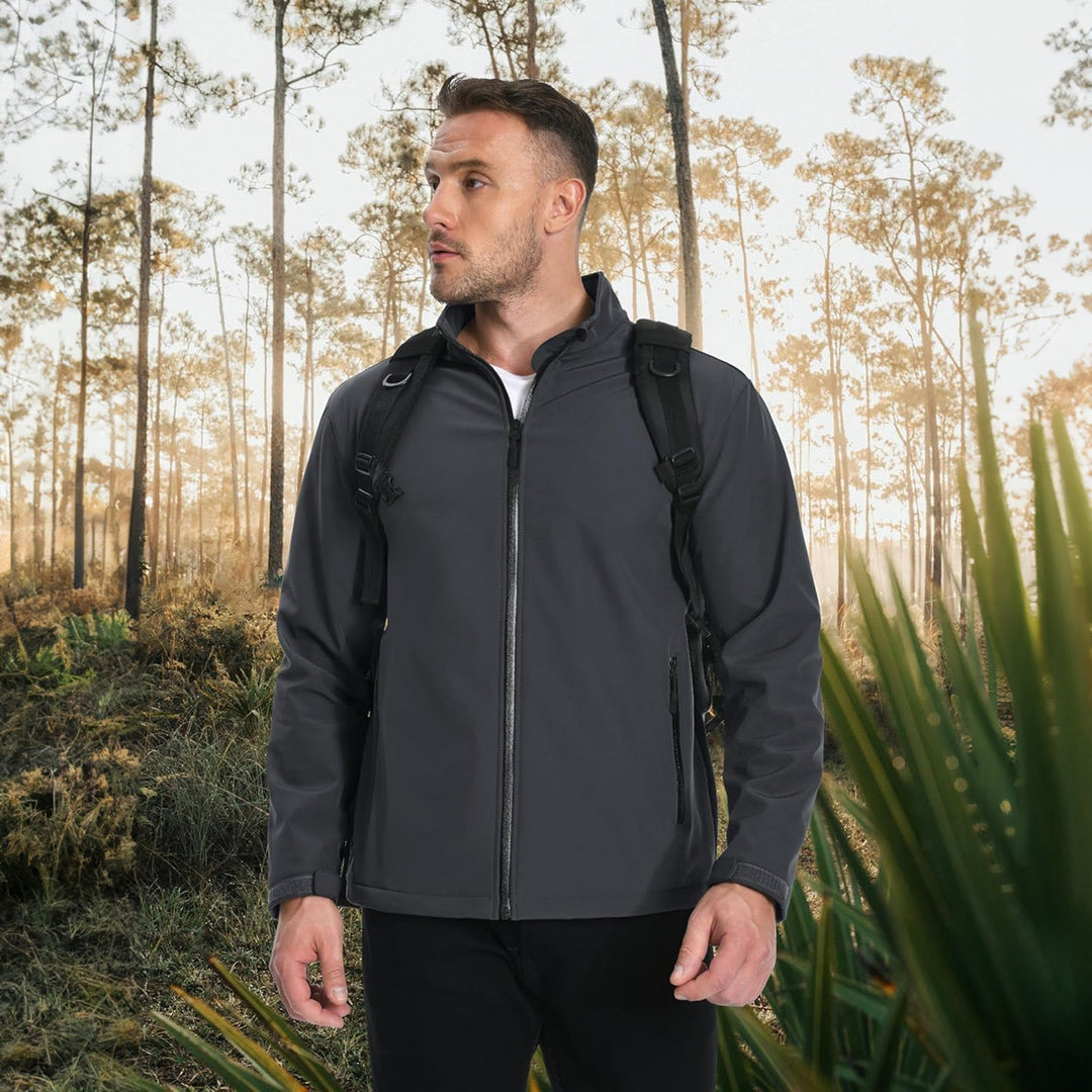Stylish polyester men's bomber jacket, designed for modern casual wear and outerwear.