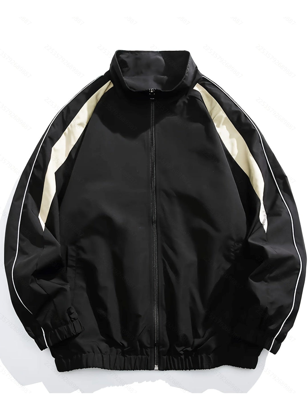 Men's lightweight stand collar windbreaker jacket, perfect for spring/fall casual outerwear.