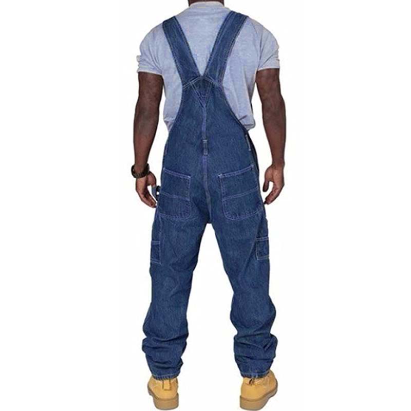 Durable men's loose fit bib overalls. Multi-pocket utility design perfect for workwear & casual outdoor style.