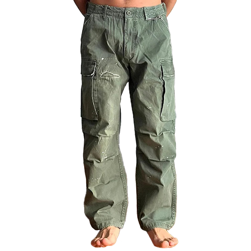 Men's loose fit washed cargo chino pants for casual, comfortable everyday style.