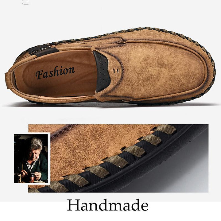 High-quality men's black leather business casual shoes for spring and fall seasons