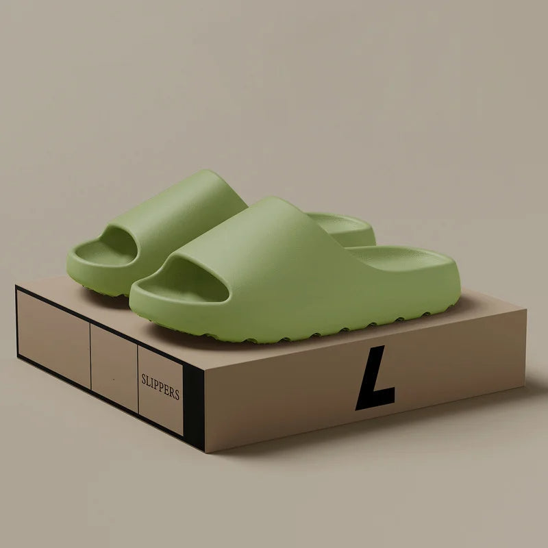 Men's minimalist open-toe slide sandals, perfect for casual spring and summer wear, side view.