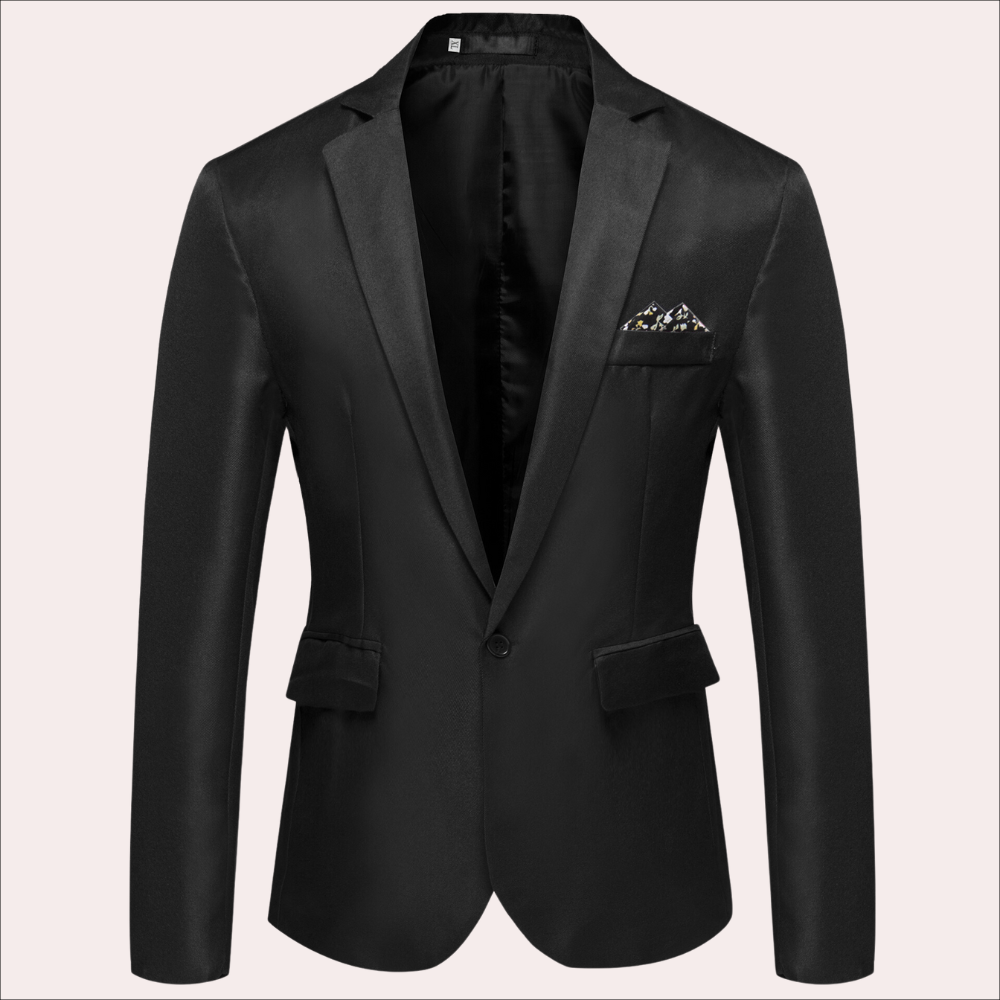 Men's Modern Slim Fit Business Blazer, single button, ideal for formal wear and office attire