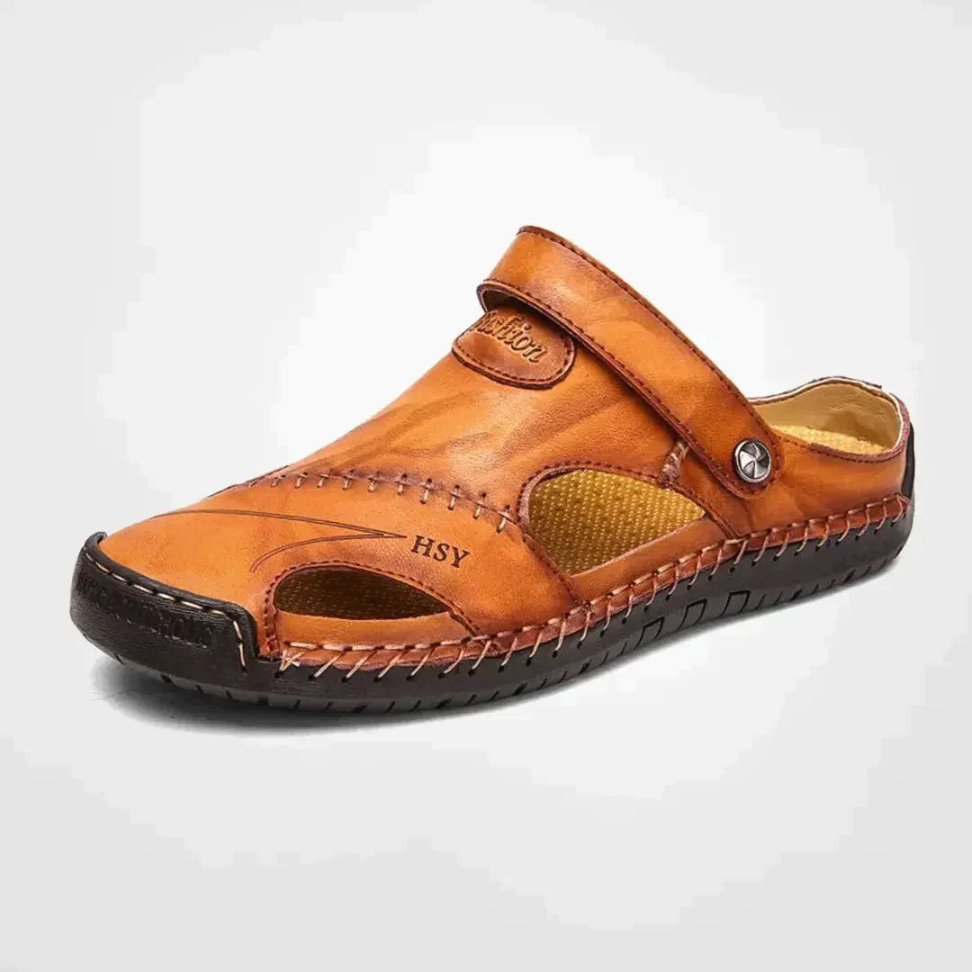Lightweight men's walking sandals, designed for all-day comfort and stability on various terrains.