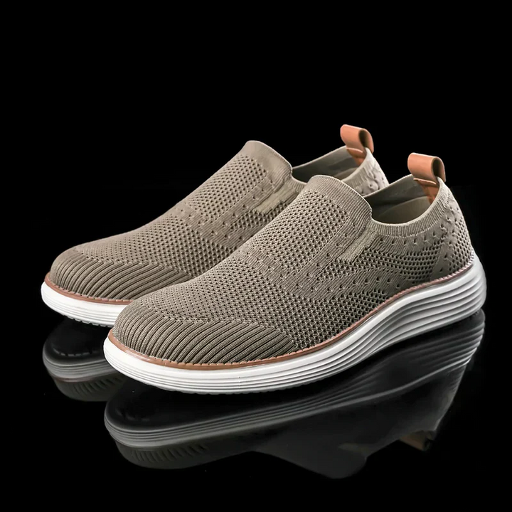 Men's orthopedic slip-on sneakers for ultimate walking comfort & arch support. Easy wear casual footwear.