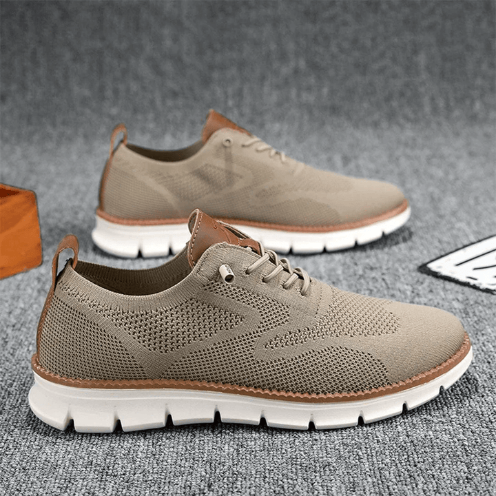 Orthopedic slip-on men's walking shoes featuring arch support, wide toe box & flexibility.