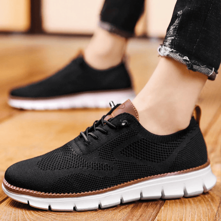 Flexible men's slip-on orthopedic walking shoes, providing comfort & arch support.