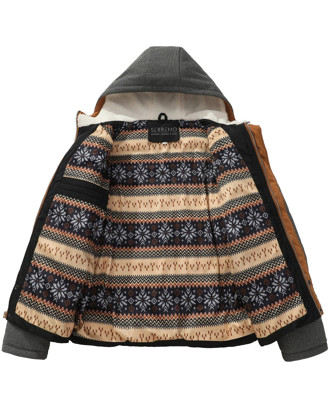 Men's lightweight puffer jacket, dark grey, folded, compact and warm for travel, outdoor