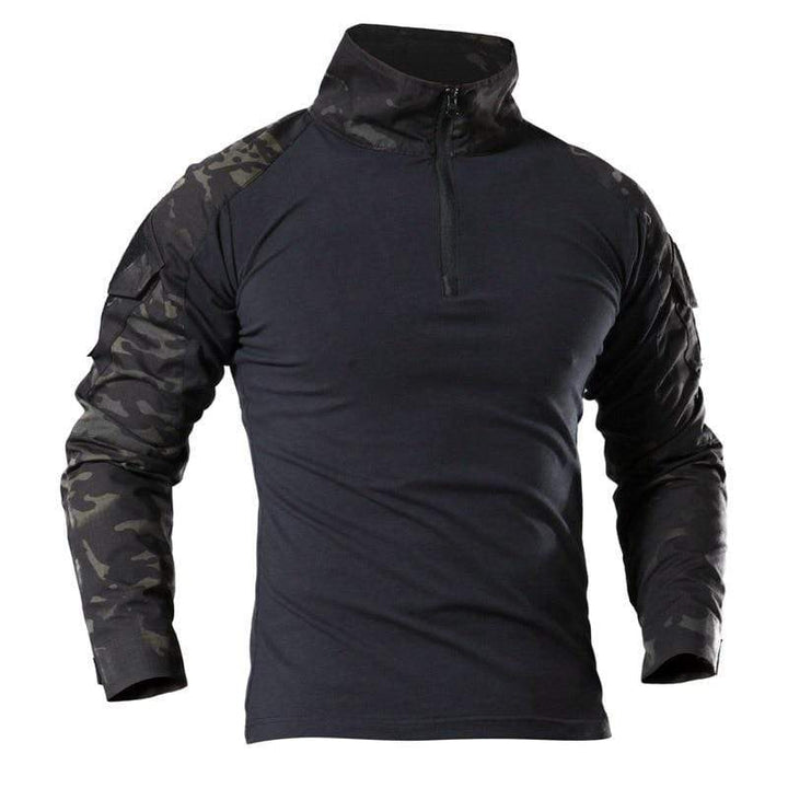 Tactical long-sleeve men's shirt for outdoor combat, featuring durable, moisture-wicking material