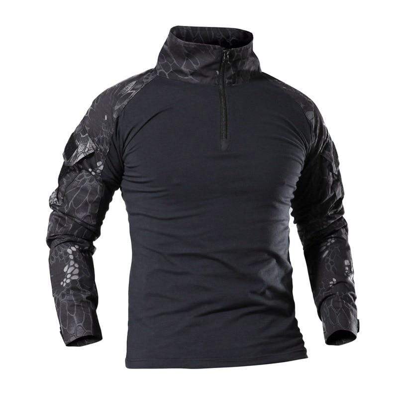 Men's tactical long-sleeve shirt in a combat style, perfect for outdoor activities & comfort