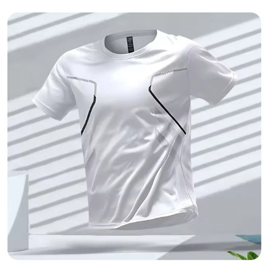 Short sleeve men's performance t-shirt in breathable fabric, great for gym, casual wear.