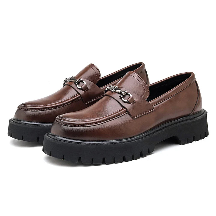 Polished men's dress loafers, professional slip-on footwear for a sharp business look & comfort.