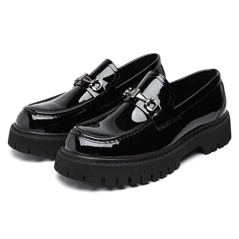 Stylish and comfortable men's polished dress loafers, ideal professional slip-on shoes for success.