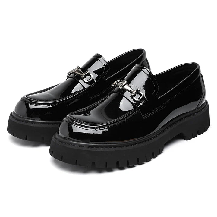 Stylish and comfortable men's polished dress loafers, ideal professional slip-on shoes for success.