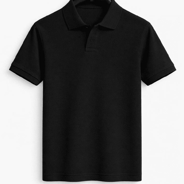 Men's premium short sleeve cotton pique polo shirt with classic collar, comfortable.