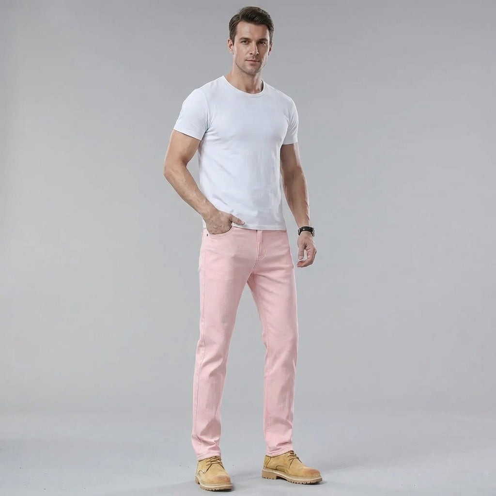 Men's premium slim fit pants, solid color, perfect for modern casual & stylish everyday wear. Comfortable trousers.