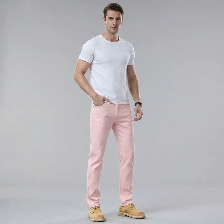 Men's premium slim fit pants, solid color, perfect for modern casual & stylish everyday wear. Comfortable trousers.