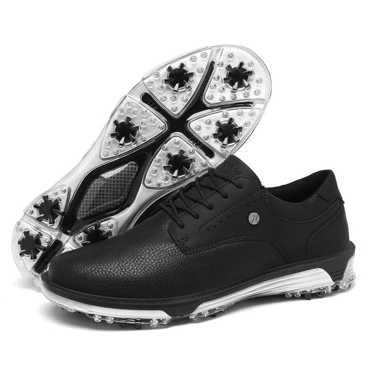 Men's athletic Pro Edition leather golf shoes, featuring waterproof technology & durable spikes.