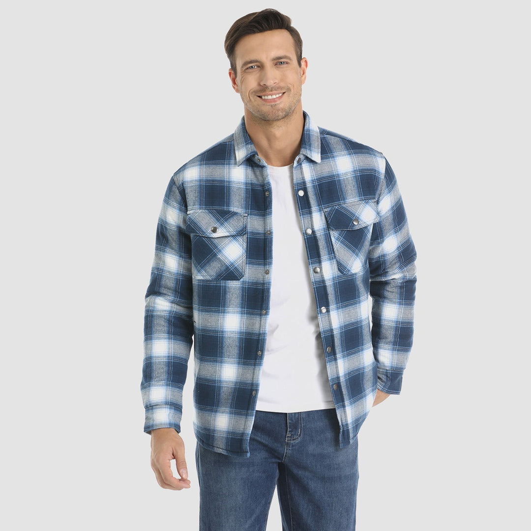 Men's outerwear: Quilted flannel jacket, designed for comfort and durability during winter