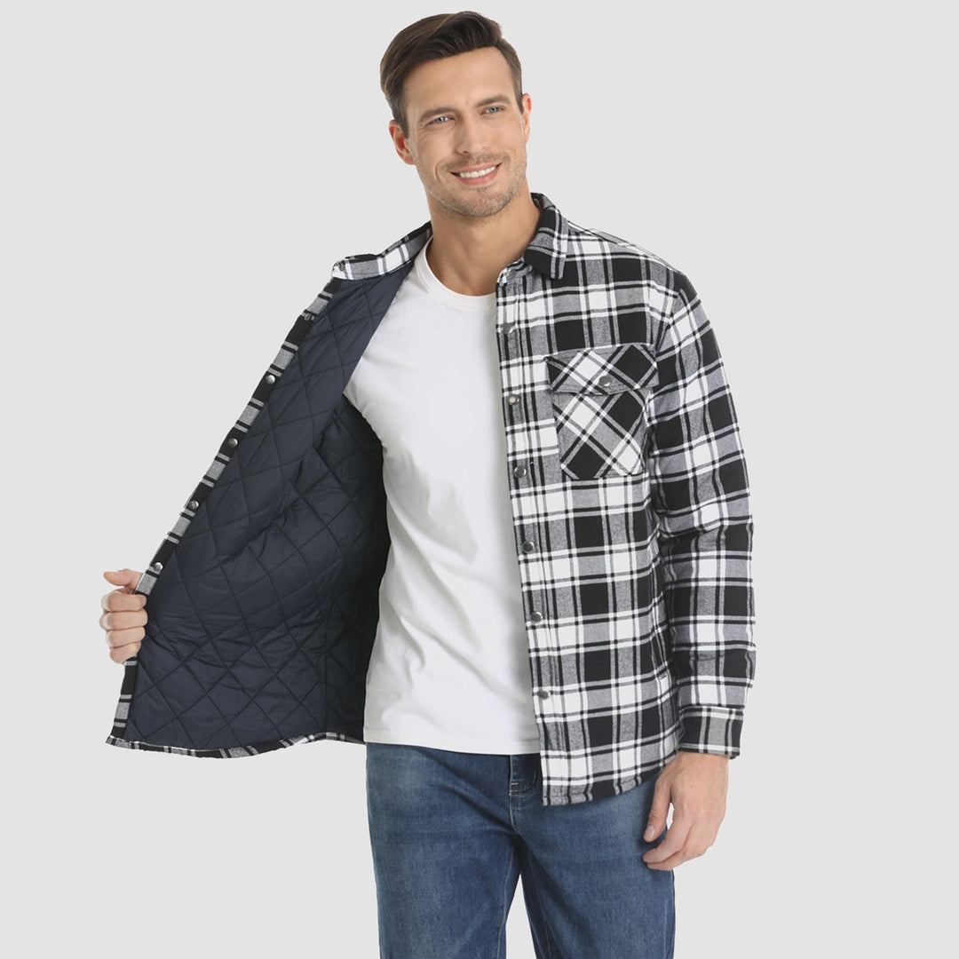 Men's casual jacket: Quilted flannel jacket with a rugged charm, suitable for fall adventures