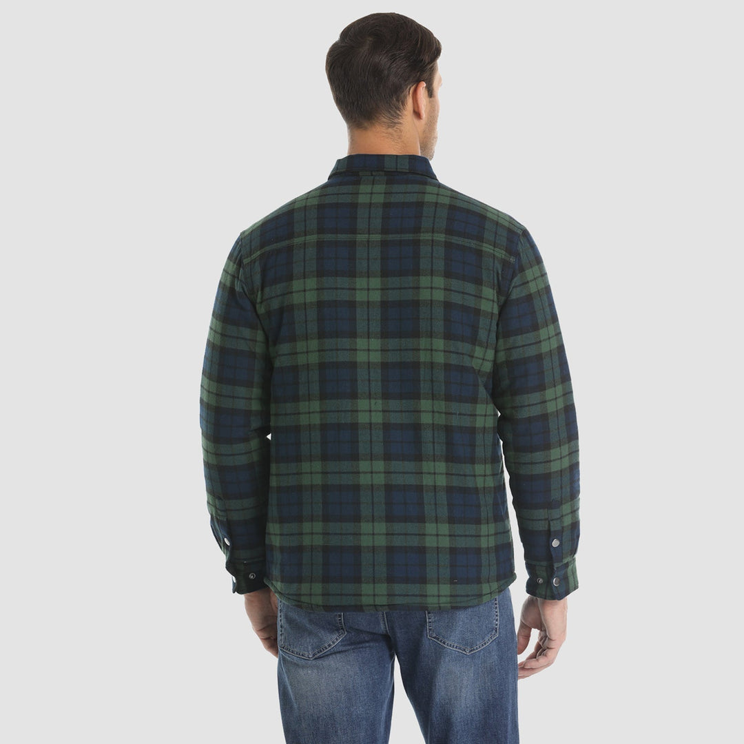 Men's quilted flannel jacket with a clean, classic design, suitable for various occasions