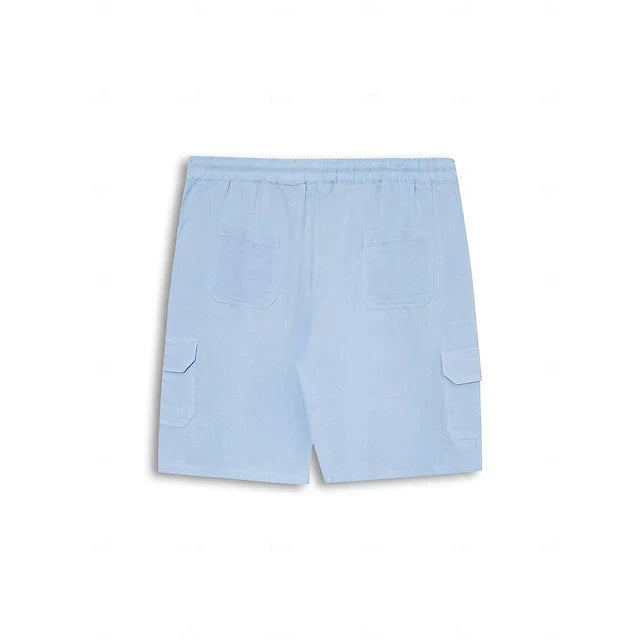 Drawstring men's relaxed fit Bermuda shorts, cargo style, comfortable and versatile for warm weather casual wear.